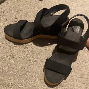 Black Tory Burch espadrille wedges